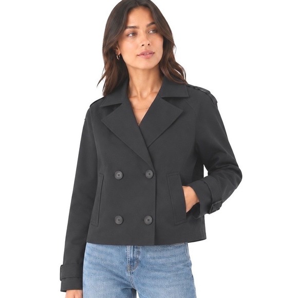 Rebecca Minkoff Jackets & Blazers - NEW Rebecca Minkoff XL Black Cropped Double Breasted Trench Coat Jacket
